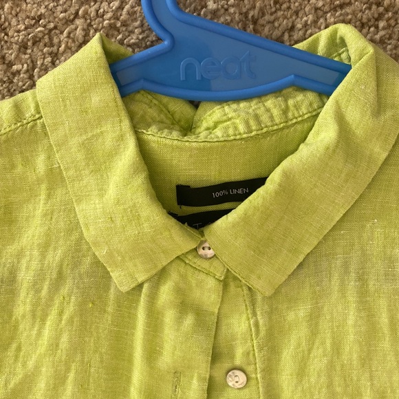 Tahari 100% Linen Abalone Shell Button Down L - Picture 5 of 8